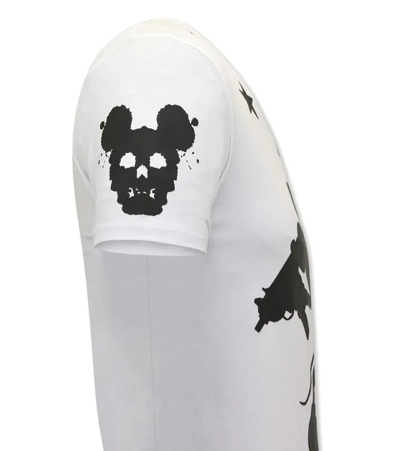 TERROR MOUSE CAMISETAS PARA HOMBRE  BLANCO